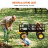 VEVOR Steel Garden Cart, Heavy Duty 1200 lbs Capacity, with Removable Mesh Sides to Convert into Flatbed