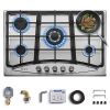 AHT30IN30S Hothit Propane Gas Cooktop 30" Inch, 5 Burner Built-in Stainless Steel Gas Stove Top, LPG/NG Dual Fuel