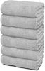 6 Pack Resort Collection Soft Hand Towels 16x27 in Luxury Hotel Plush Absorbent Cotton Hand Towel Dolphin Grey