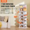 VEVOR 7-Tier Rotating Shoe Rack Tower 360¬∞Spinning Shoe Display with Base Black