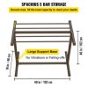 VEVOR Pool Towel Rack, 5 Bar, Brown, Freestanding Outdoor PVC T-Shape Poolside Storage Organizer, Include 8 Towel Clips, Mesh Bag, Hook