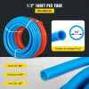 VEVOR PEX Tubing Pipe 2 Rolls of 1/2 Inch X 100 Feet PEX Tubing Non Oxygen Barrier Radiant Floor PEX Pipe Radiant Heat Floor Heating Plumbing Cold and