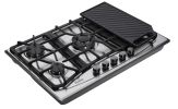 AHT30IN20S-SD-KP Hothit Propane Gas Cooktop 30" Inch with Griddle, 5 Burner Built-in Stainless Steel Gas Stove Top, LPG/NG Dual Fuel