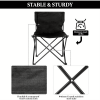 Portable Folding Carry Bag for Adults, Collapsible Anti-Slip Padded Oxford Cloth Stool for Beach, Hiking, Fishing, Gardening, Picnic Color: Black