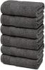 6 Pack Resort Collection Soft Hand Towels 16x27 inch Luxury Hotel Plush Absorbent Cotton Hand Towel Charcoal Color