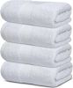 Resort Collection Soft Bath Towels 4 Pack White 28x55 inch Luxury Hotel Plush Absorbent Cotton Bath Towel Large