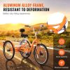 VEVOR Adult Tricycles Bike, 26 Inch Three-Wheeled Bicycles, 3 Wheel Bikes Trikes, Aluminum Alloy Cruiser Bike with Basket & Adjustable Seat