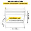 VEVOR Pool Towel Rack, 5 Bar, White, Freestanding Outdoor PVC T-Shape Poolside Storage Organizer, Include 8 Towel Clips, Mesh Bag, Hook