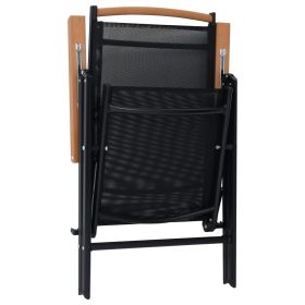 vidaXL Folding Garden Chairs 2 pcs Aluminium and Textilene Black