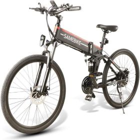 SAMEBIKE LO26 Electric Bike for Adults;  Folding Electric Mountain Bicycle Adults 26 inch E-Bike 500W Motor Professional Shimano 7 Speed Gears with 48