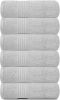 6 Pack Resort Collection Soft Hand Towels 16x27 in Luxury Hotel Plush Absorbent Cotton Hand Towel Dolphin Grey