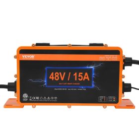 VEVOR 48 Volt 15 AMP Golf Cart Smart Battery Charger for Club Car 3-Pin Round