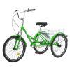 VEVOR Folding Adult Tricycle, 20-Inch Adult Folding Trikes, Carbon Steel 3 Wheel Cruiser Bike with Large Basket & Adjustable Seat