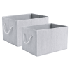 2pk 34L Foldable Organizing Storage Bins with Rope Handle, Grey