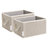 2pk 11L Foldable Organizing Storage Bins with Rope Handle, Clay