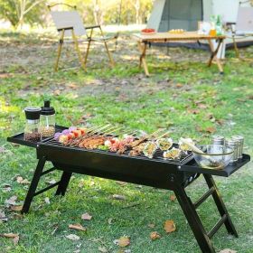 Foldable barbecue grill, charcoal grill, charcoal stove, portable barbecue grill, outdoor grill, camping folding grill grill