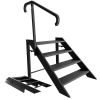 Step Stool Foldable, Step Ladder 4 Step Folding, RV Steps with Height Adjustable Handrail and Non Slip Feets, Hot Tub Steps for Home, Travel Trailer