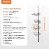 VEVOR 42" to 114" High Shower Corner Caddy Tension Pole Rust-Proof Tension Pole
