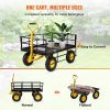 VEVOR Steel Garden Cart, Heavy Duty 1200 lbs Capacity, with Removable Mesh Sides to Convert into Flatbed
