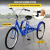 Adult Tricycle 24" 1-Speed 3 Wheel Blue Exercise Shopping Bicycle Large Basket