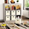 6 Pack Fabric Storage Cubes with Oval Grommets, Foldable 11 Inch Cube Storage Bins, Storage Baskets for Shelves