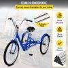 Adult Tricycle 24" 1-Speed 3 Wheel Blue Exercise Shopping Bicycle Large Basket