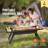 Foldable barbecue grill, charcoal grill, charcoal stove, portable barbecue grill, outdoor grill, camping folding grill grill
