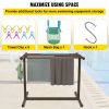 VEVOR Pool Towel Rack, 5 Bar, Brown, Freestanding Outdoor PVC T-Shape Poolside Storage Organizer, Include 8 Towel Clips, Mesh Bag, Hook