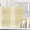Luxury Soft Beige Bath Sheet Towels 650 GSM Cotton Luxury Bath Towels 2 Pack Extra Large 35x70 inch Highly Absorbent and Quick Dry Hotel Collection Ex