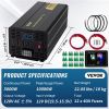 VEVOR Pure Sine Wave Inverter, 5000 Watt, Power Inverter, DC 12V to AC 120V Car Inverter, with LCD Display, USB Port and Remote Controller