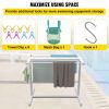 VEVOR Pool Towel Rack, 5 Bar, White, Freestanding Outdoor PVC T-Shape Poolside Storage Organizer, Include 8 Towel Clips, Mesh Bag, Hook