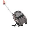 VEVOR Cat Carrier with Wheels, Rolling Pet Carrier with Telescopic Handle and Shoulder Strap, Dog Carrier with Wheels for Pets under 18 lbs