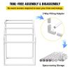 VEVOR Pool Towel Rack, 5 Bar, White, Freestanding Outdoor PVC Trapedozal Poolside Storage Organizer, Include 8 Towel Clips, Mesh Bag, Hook