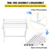VEVOR Pool Towel Rack, 5 Bar, White, Freestanding Outdoor PVC T-Shape Poolside Storage Organizer, Include 8 Towel Clips, Mesh Bag, Hook