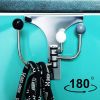 Over The Door Hooks Hanger with 3 Non-Scratch Rotating Hooks - Stainless Steel Coat Towel Robe Hooks for 1.77 inch Door Plank Thickness