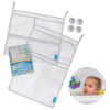 Bath Toy Organisers Set of 2 Large Size 14.16 x 19.67 in and 15.75 x 19.68 in Storage Net Bags for Baby Bathtub Toys 4 Strong Suction Cups Bathroom Sh