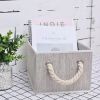 2pk 11L Foldable Organizing Storage Bins with Rope Handle, Clay