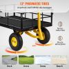 VEVOR Steel Garden Cart, Heavy Duty 1200 lbs Capacity, with Removable Mesh Sides to Convert into Flatbed
