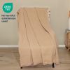 100% Cotton Waffle Weave Throw Blanket 50x60 inch Sand Color Lightweight Soft and Breathable Throw Blanket for All Season Skin Friendly Blanket for Co