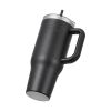 40 oz Insulated Water Bottle Stainless Steel Coffee Cup Handheld Black