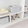 2pk 34L Foldable Organizing Storage Bins with Rope Handle, Grey