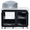 VEVOR Aluminum Portable Camping Kitchen Detachable Windscreen Storage Organizer & Carrying Bag, Outdoor Grill Station for Picnic BBQ & Backyards