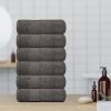 6 Pack Resort Collection Soft Hand Towels 16x27 inch Luxury Hotel Plush Absorbent Cotton Hand Towel Charcoal Color