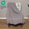 100% Cotton Waffle Weave Throw Blanket 50x60 inch Mineral Gray Color Lightweight Soft and Breathable Throw Blanket for All Season Skin Friendly Blanke
