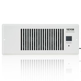 VEVOR Register Booster Fan, Quiet Vent Booster Fan Fits 4' x 12' Register Holes, with Remote Control and Thermostat Control (Item Size: 4 x 12 in, Color: White)