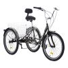 VEVOR Adult Tricycles Bike, 7 Speed Adult Trikes, 26 Inch Three-Wheeled Bicycles, Carbon Steel Cruiser Bike with Basket and Adjustable Seat