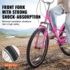 VEVOR Folding Adult Tricycle, 26-Inch 7-Speed Adult Folding Trikes, Carbon Steel 3 Wheel Cruiser Bike with Basket & Adjustable Seat