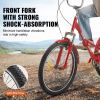 VEVOR Folding Adult Tricycle, 24-Inch Adult Folding Trikes, Carbon Steel 3 Wheel Cruiser Bike with Large Basket & Adjustable Seat