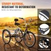 VEVOR Adult Tricycles Bike, 7 Speed Adult Trikes, 26 Inch Three-Wheeled Bicycles, Carbon Steel Cruiser Bike with Basket and Adjustable Seat