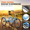 VEVOR Adult Tricycles Bike, 7 Speed Adult Trikes, 20 Inch Three-Wheeled Bicycles, Carbon Steel Cruiser Bike with Basket and Adjustable Seat